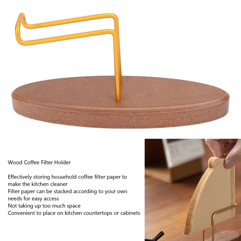 Wood Coffee Filter Holder Easy Access Space Saving Coffee Filter