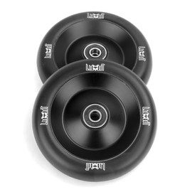 Limit Pro - Ruedas para patinete de 110 x 26 mm, 2 unidades de ancho extra transparente, poliuretano blanco de alta resistencia y rodamientos ABEC-9 de núcleo de metal de aluminio, instalados para