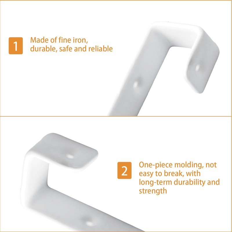 MOROBOR 2pcs PVC Coated Bed Ladder Hooks White Iron Bunk