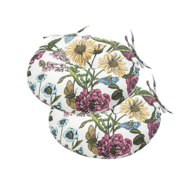 Bistro Chair Cushions 15 inch,Set of 2,Tufted Round Chair Cushions