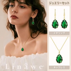[Linawe] Synthetic Diamond Pendant Necklace Earrings for Women, Gold, Silver, Pink Gold, Women's Jewelry Accessories, Crystal Pendant Necklace Chain, Gemstone Moissanite Earrings Set, Copper, Created