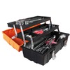 Torin 17-Inch Plastic Tool Box,3-Tiers Multi-Function Storage Portable Toolbox Organizer,