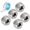 LifCratms 3/8" NPT Male Plug, 304 Stainless Steel Internal Hex
