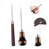 COHEALI 2pcs Perforating Leather Awls with Gourd Wooden Handle for