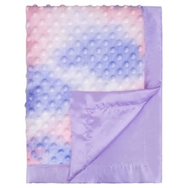 Silky Satin Baby Blanket for Girls Unique Tie Dye Minky Fabric with Soft Luxury Silk Silky Backing Toddle Blanket for Sleeping Nursery Travel Decoration Purple 30 x 40 Inch