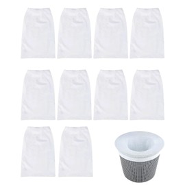 Pack of 10 Skimmer Socks, Pool Skimmer Socks, Filter Socks, Skimmer Socks, Aquarium Filter Socks, Flter Insert Skimmer Socks, Reusable Filter Socks, Fine Filtering, Filter Net Pool Socks, Skimmer