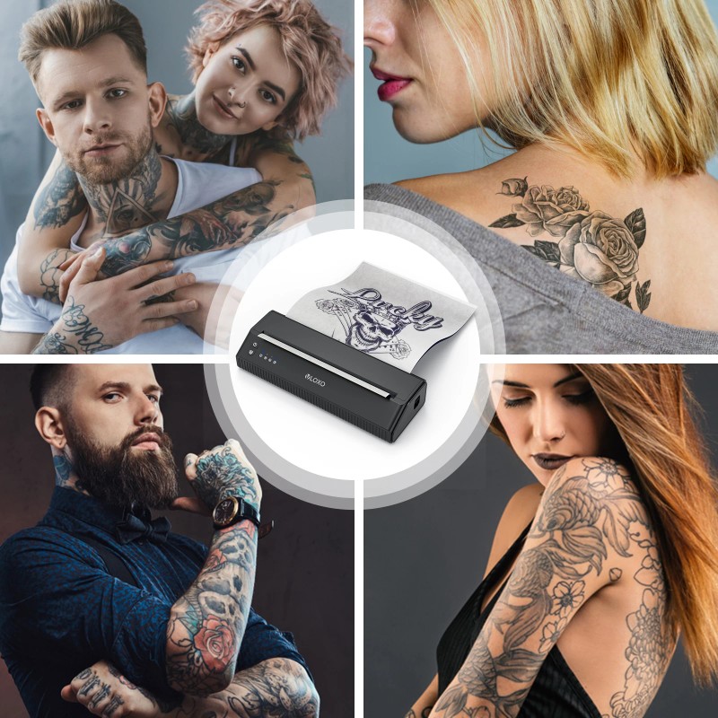 VLOXO Blue Tooth Tattoo Printer Thermal A4 Zise Tattoo Stencil