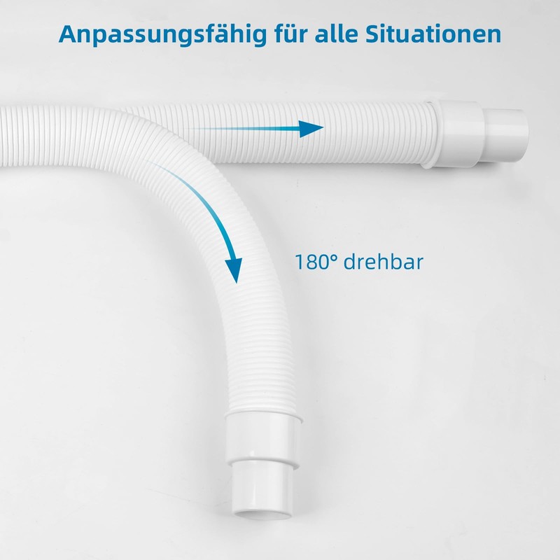 Hibbent Siphon for Kitchen Sink with Flexible Drain Hose -