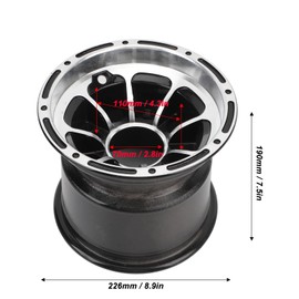 8in ATV Wheel Rim, High Strength Aluminum Alloy ATV Wheel Rim, for Quad Bike Kart, Stylish Sporty Appearance (Rear Wheel)