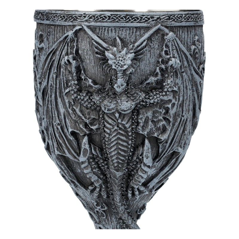 Gothic Goblet with Black Dragon - 19.5cm - Mystical Decoration