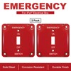 [2 Pack] BESTTEN 1-Gang Red, Emergency Shut-Off Toggle Square Metal