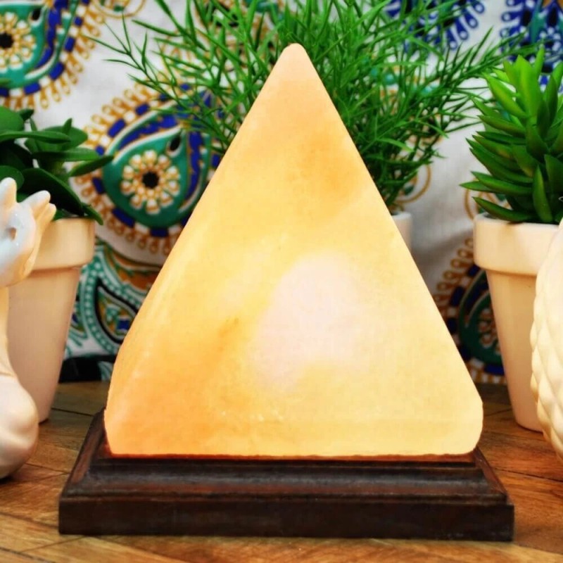 Himalayan Trading Co.® Pyramid Himalayan Salt Lamp – Handmade Real
