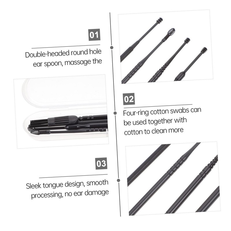 KOMBIUDA Ear Cleaning Kit Double-Head Ear Wax Tool Scrubbing Brush