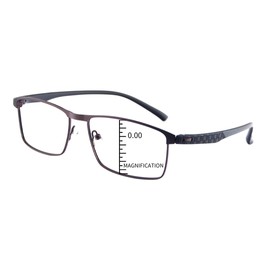 ProEyes Bootes,Progressive Multifocal Blue Light Blocking Lightweight Readers, Anti-Reflective Resin Lens, 0 Power on Top Lens (Brown, 1.50 x)