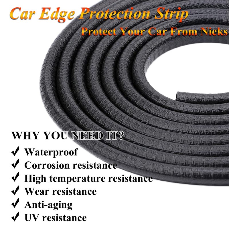 AcbbMNS 32.8Ft (10M) Universal Car Door Edge Guards, White, Rubber,