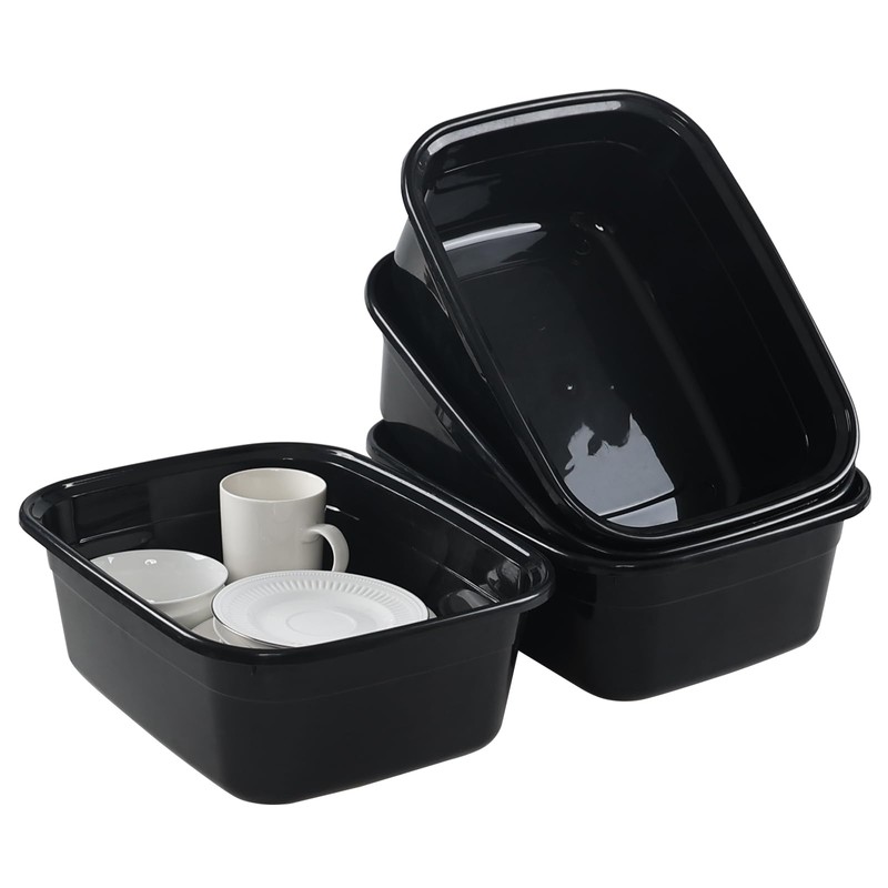 Asking 14 Quart Rectangular Plastic Dish Pan Tub, Portable Washbasin,