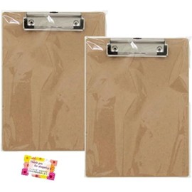 [Lightweight and Durable A5 Size Binder] MDF Clipboard, Slip Clip, Non-Slip, Simple, Lightweight, Office, School, Portable, Convenient, A5, Brown, Approx. 9.0 x 6.6 x 0.5 inches (22.7 x 16.8 x 1.3 cm