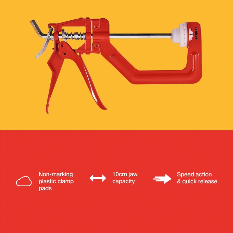 Amtech D0970 100mm (4") One Hand Speed clamp