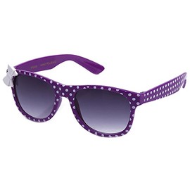 Kids Girls Fashion Sunglasses Purple Plastic Polka Dot Bow Sunglasses in Purple
