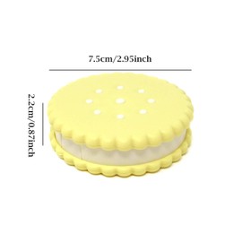 Honbay Cookie Shaped Contact Lens Case Travel Contact Lens Box with Mirror (Yellow)