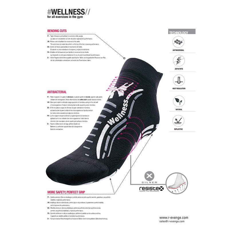 R-evenge technical socks for yoga, pilates, functional training, for the