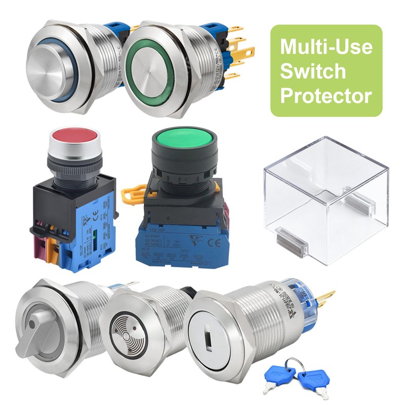 UFURMATE Magnetic Button Switch Cover Guard 1 Pack Clear Plastic