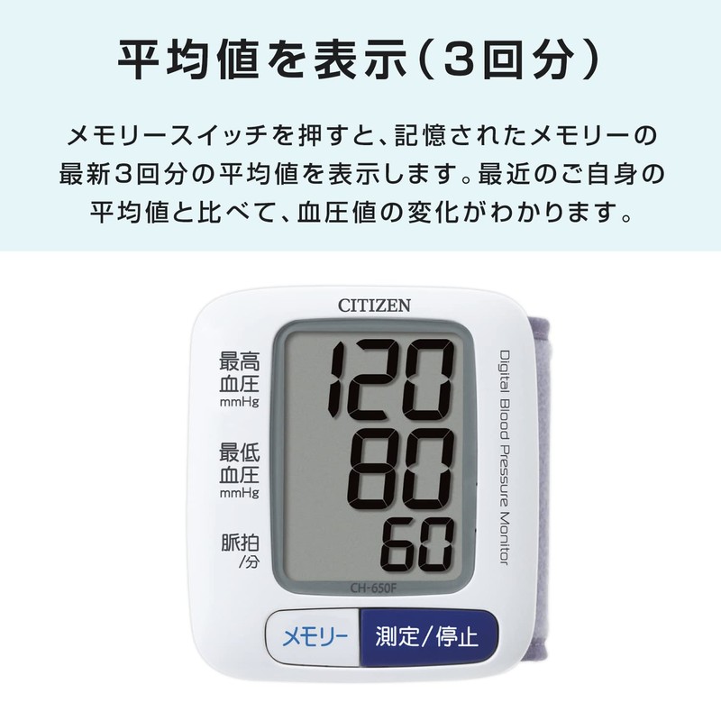 シチズン 手首式血圧計 CH-650F ホワイト CH650F