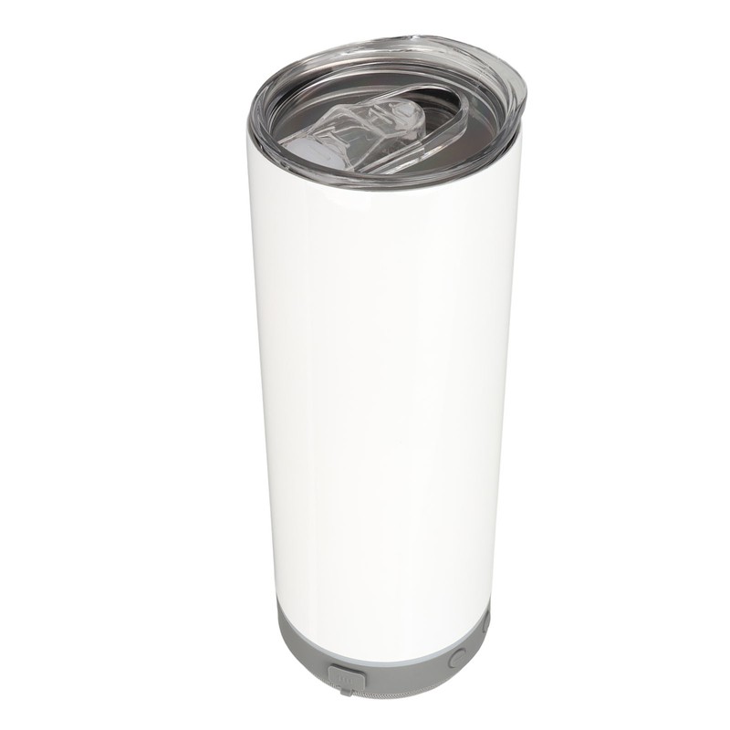 Sublimation Tumblers 20oz Straight Detachable Bluetooth Speaker Tumblers Portable Insulated