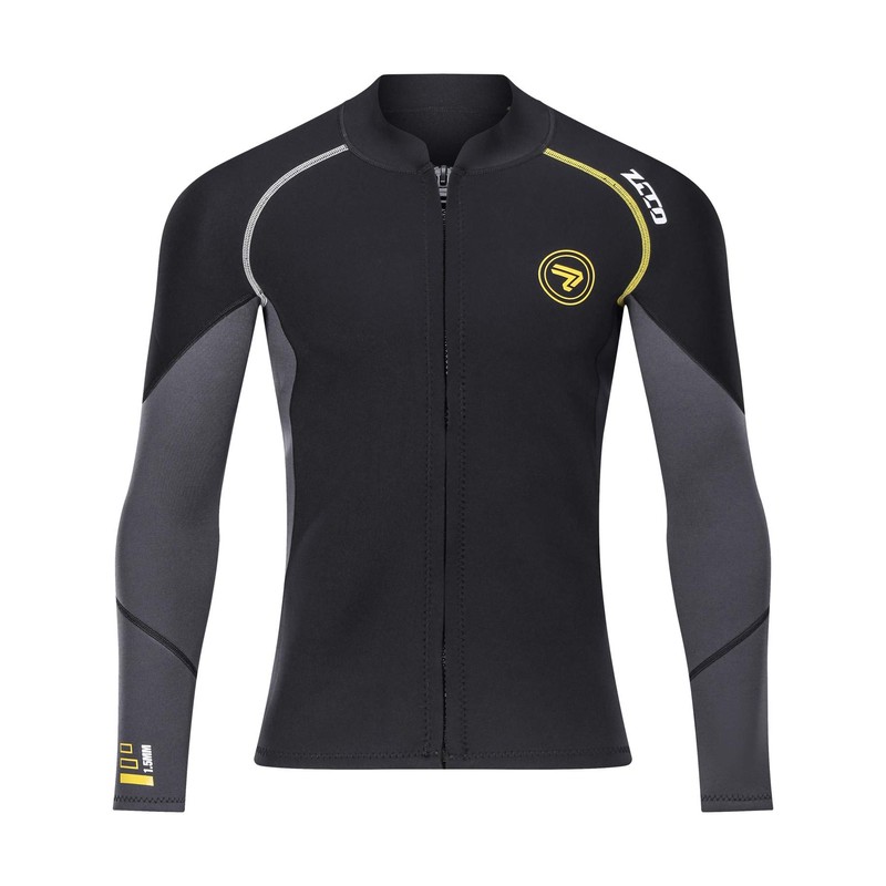 Wetsuit Men's 1.5mm Long Sleeve Jacket Front Zipper Amphibious Surfing
