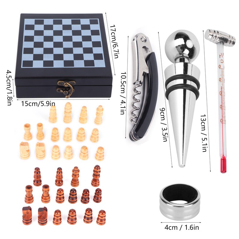 Stainless Steel Wine Opener Set with Thermometer Wine Corkscrew Present