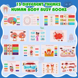 Austraes Busy Book Learning Toys for 2 3 4 5 Year Old Toddler - Kindergarten Educational Toys Montessori Toddler Books, Human Body Anatomy Book Sensory Toys,Travel Toys for Toddlers Birthday Gifts