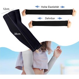 Voarge 4 Pairs Cooling UV Protection Arm Warmers for Men Women UV Protection Arm Sleeves Cooling Arm Protection UPF 50+ Arm Warmers for Basketball, Football, Volleyball, Riding, Black+white