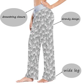vvfelixl Women'S Pajama Pants French Bulldog Sleepwear Lounge Pajama Bottoms White M