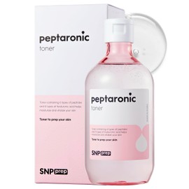 SNP Prep Peptaronic Toner - Korean Facial Toner with 6 Peptides & 5 Types of Hyaluronic Acid - Anti-Aging Hydration for Dry Sensitive Skin, Strengthens Skin Barrier, K-Beauty, 320ml