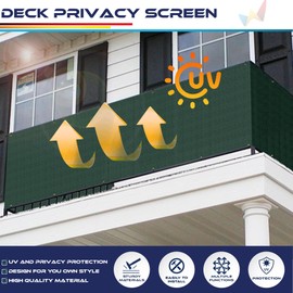 Windscreen4less 3'x127' Deck Balcony Privacy Screen for Deck Pool Fence Railings Apartment Balcony Privacy Screen for Patio Yard Porch Chain Link Fence Condo with Zip Ties Green