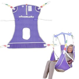 EZ Assistive Patient Lift Sling with Commode - Patient Lifting Slings for Transfer - Medical Full Body Straps for Elderly, Disabled,Nursing,Caregiver - SWL 500 lbs (Small-Purple-1 PC)