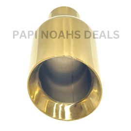 PAPI NOAHS DEALS 2.25" Inlet 4" OUT Exhaust Tip 2 1/4" IN - 4 Inch Outlet - 7" Long Stainles GOLD
