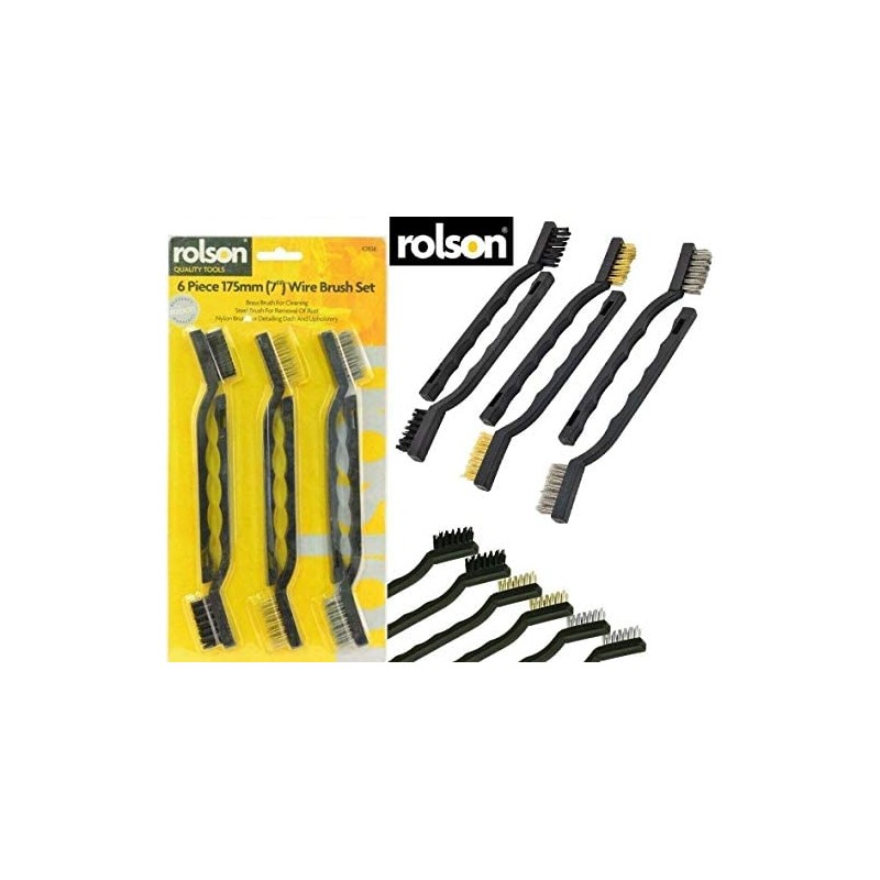 6X Mini Stainless Steel Brass Wire Bristle Brush Rust Removal