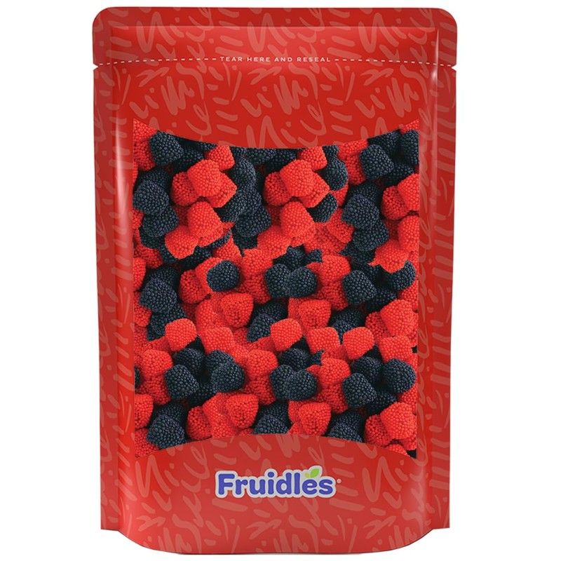Berry Gummy Candy, Nonpareils Coated Gummies (Red & Black Berry,