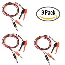 Hailege 3 Pairs 4MM Big Size Banana Plug Multi Hook Lead Test Lead Cable with 1M Gold Plated Banana Plug