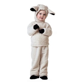 FeMereina Kids Sheep Costume Fuzzy Long Sleeve Sweatshirt + Pants + Gloves + Soccks Little Lamb Cute Christmas Outfit (Beige, M)