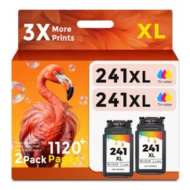 Ubinki 241XL Color Compatible Ink Cartridge Replacement for Canon 241 XL CL241 CL-241XL Ink Cartridges Tri-Color to MG3620 MG3600 TS5120 TS5100 MG2120 MG3520 MX472 MX452 MX512 MX532 Printer (2 Pack)