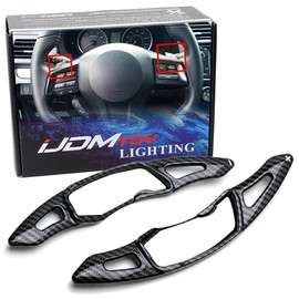 iJDMTOY Twill-Weave Carbon Fiber Pattern Style Larger Paddle Shifter Extensions Compatible with Subaru BRZ Impreza WRX Legacy XV Crosstrek, Scion FR-S