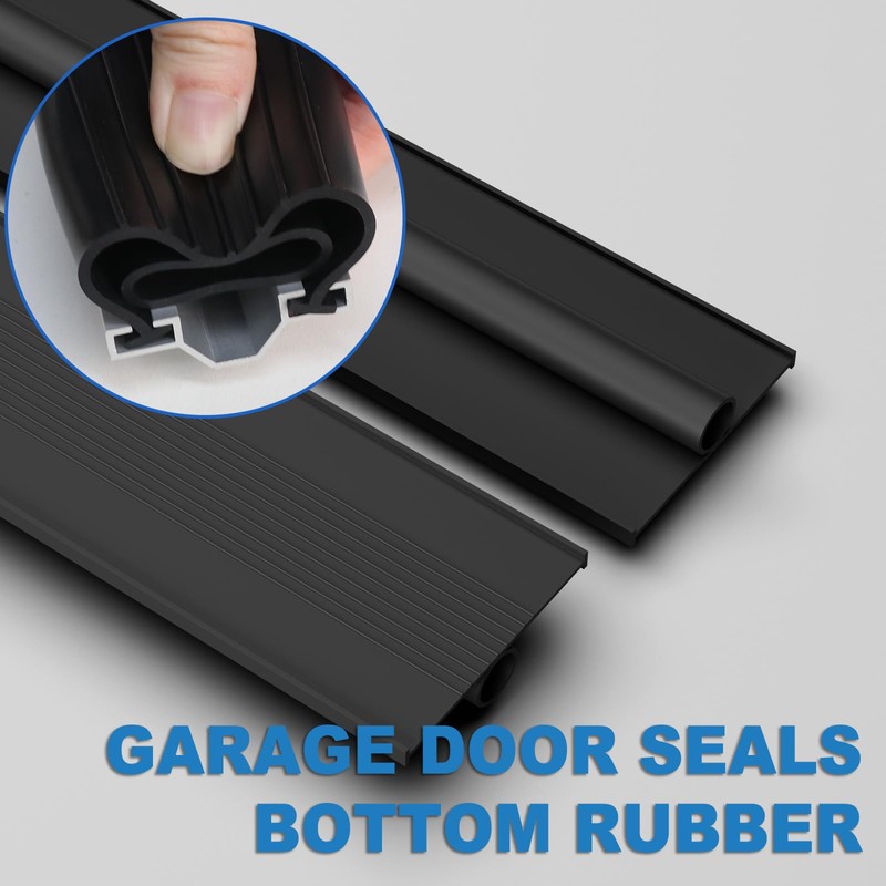 Duzzy 20 Feet Convex Shape Garage Door Seal Kits, Pre-drilled