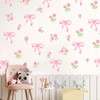 FYSUIMU 12 Sheets Pink Bow Wall Decals Aesthetic Bowknot Floral