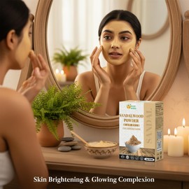 Herbs Botanica Chandan Sandalwood Powder Organic 2 oz For Skin, Face Pack, Face Mask, Worship Tilak, Auspicious Occasions 100% Natural, Soothing, Cleansing, Wrinkles