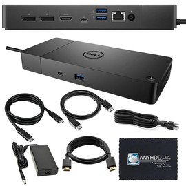Dell WD19 Docking Station Bundle - Dell Dock with 130W Power Adaper + HDMI Cable + DisplayPort Cable + USB-C Cable + Microfiber Cloth Included (Renewed)