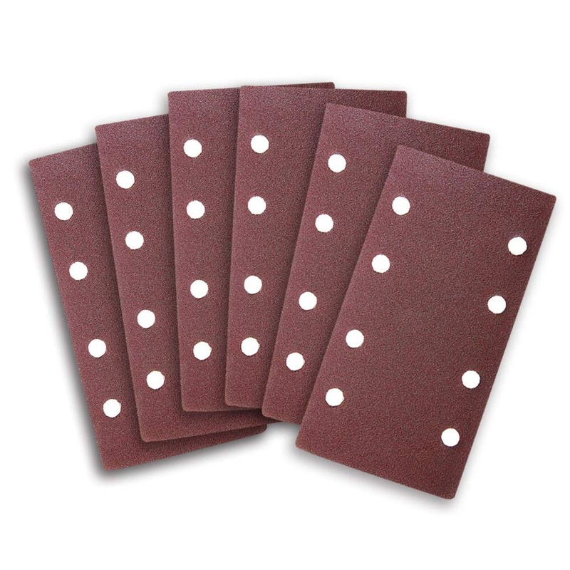 ExcInter 10PCS 93x185mm Sandpaper Sanding Paper 8 Holes Loop Sand