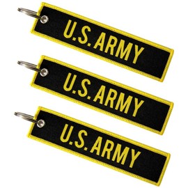 FHZJKJX 3 Pack US Army, Key Chain Tag with Key Ring - Keys, Cars, Motorcycles, Backpacks, Luggage and Gifts - EDC