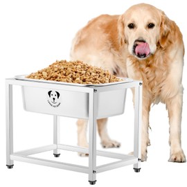 Stainless Steel Elevated Dog Water Bowl with Stand for Large Dogs, High Capacity Metal Dog Food Bowls, Dog Food and Water Bowls for Large, X-Large, and Big Dogs 1.25 Gallons